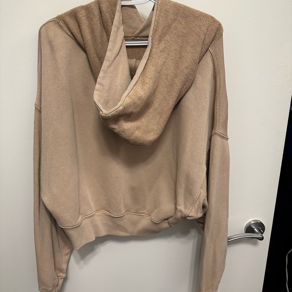 Free People Women's Tan/Dusty Peach Hoodie - Picture 5 of 6